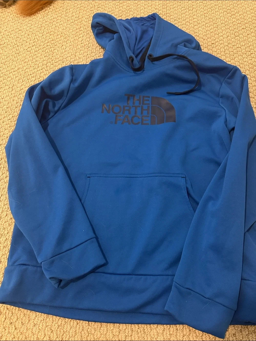 The North Face Men's Royal Blue Pullover Hoodie with Black Logo